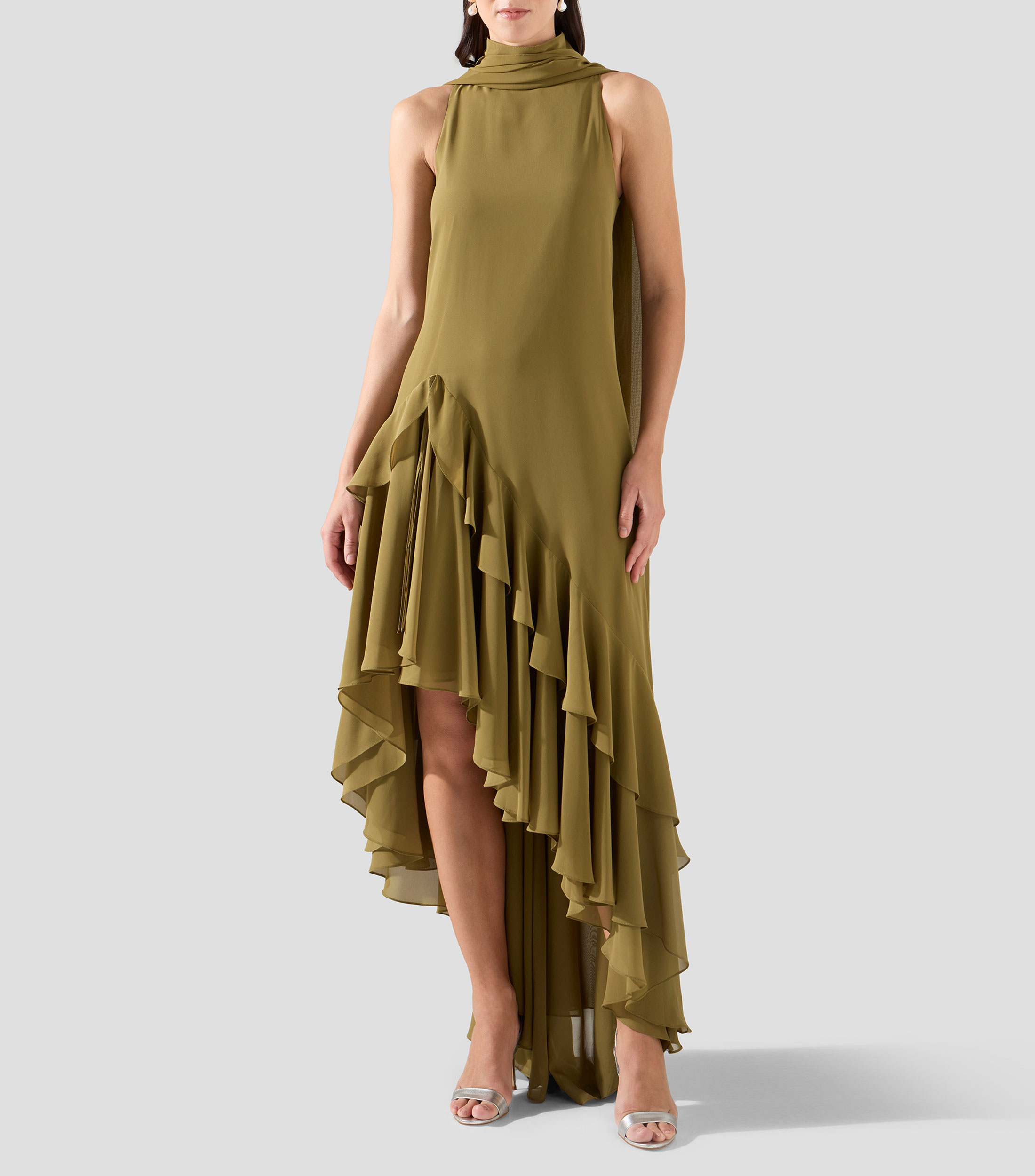 Vestido de fiesta largo liso Mujer